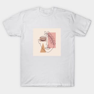 Woman face with geometric shapes T-Shirt